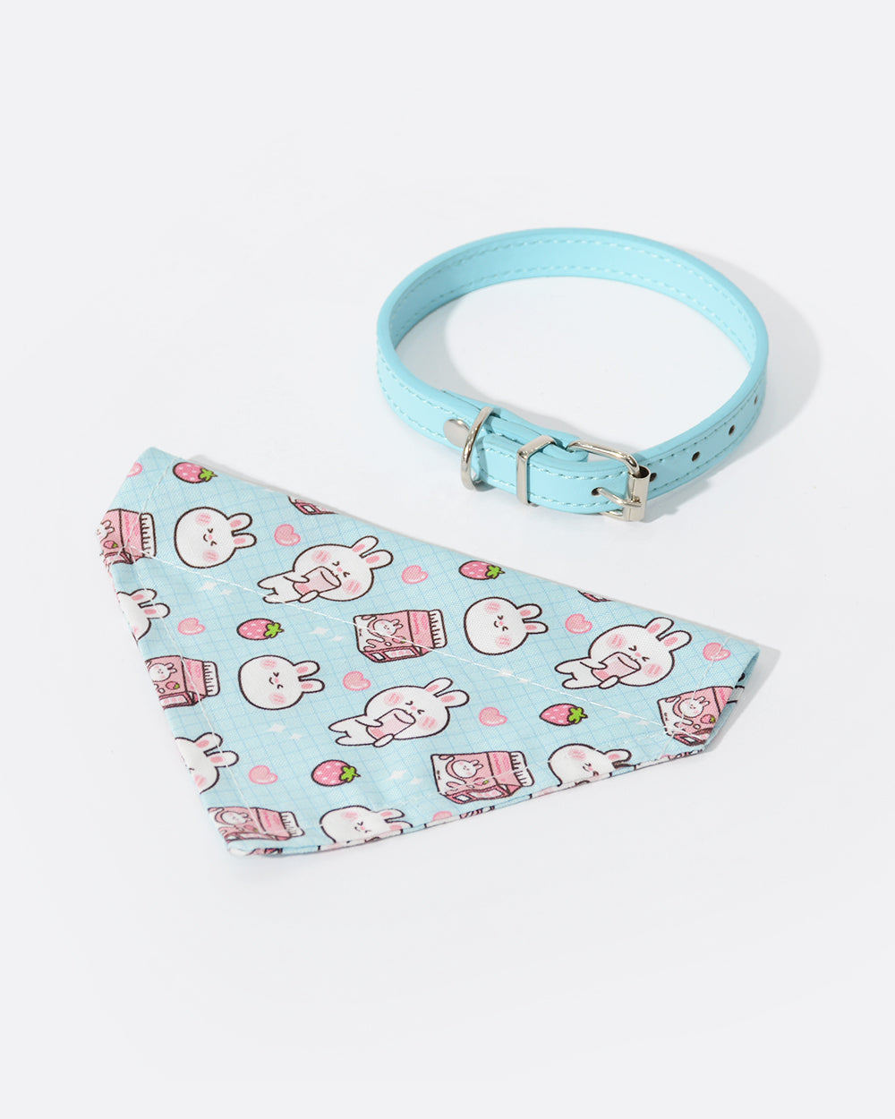 Reversible Dog Bandana with Collar - Berry Bunnies