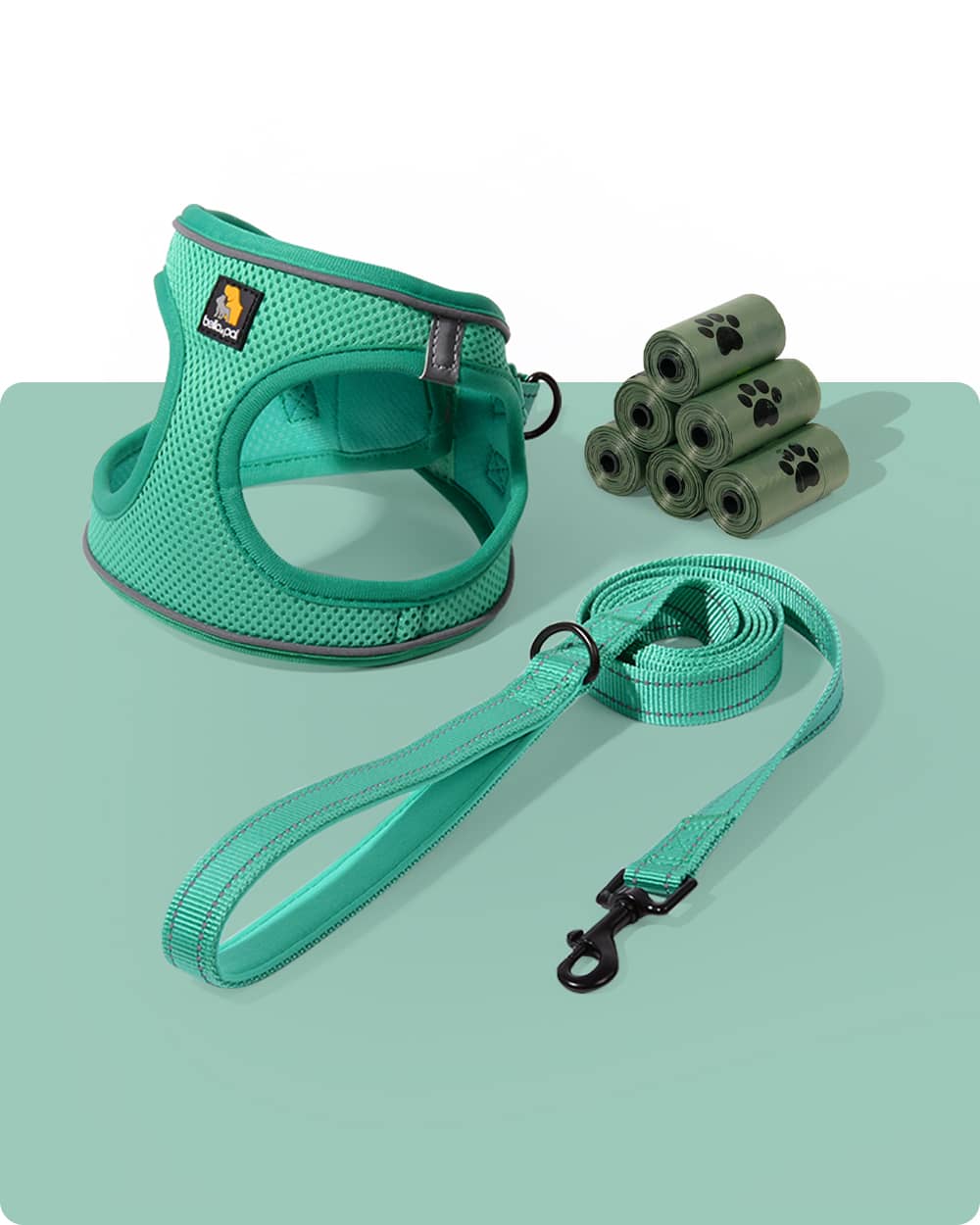 OxyMesh Velcro Step-in Harness Walking Set- Emerald