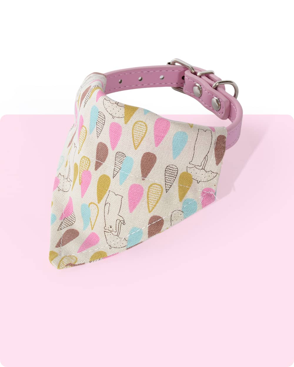 Reversible Dog Bandana with Collar - Raindrops