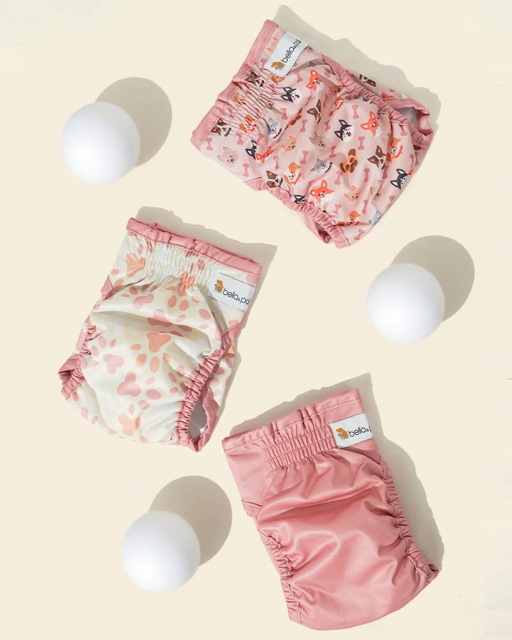 Washable Female Dog Diaper Set - Pink Delight