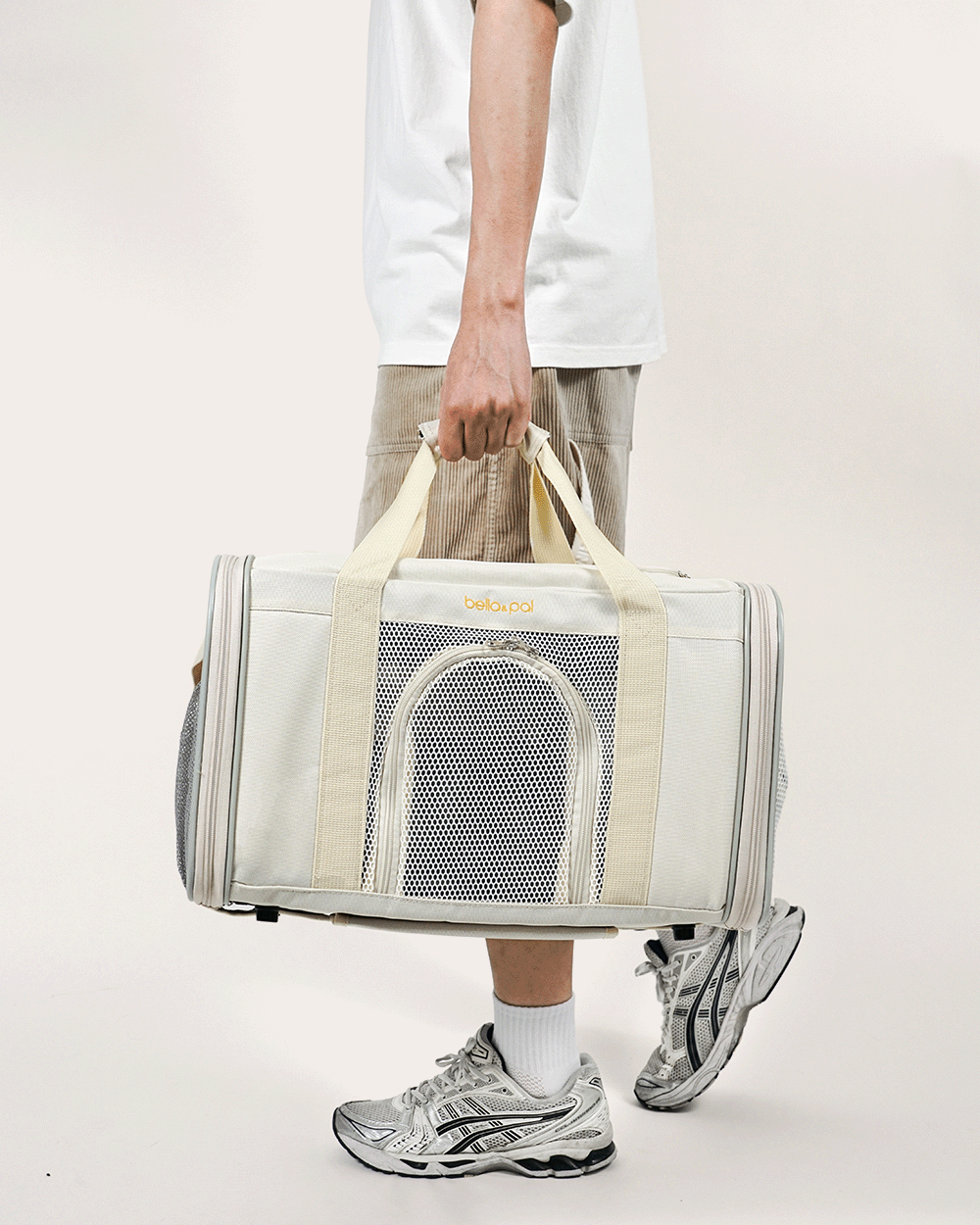 Rolling Pet Carrier with Detachable Trolley - Cloud Dancer
