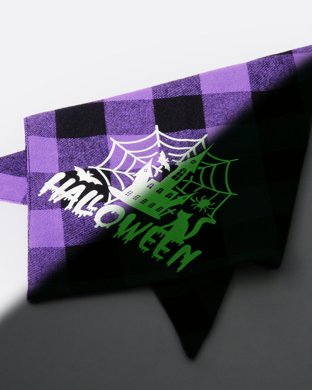 Halloween Luminous Bandana - Purple Plaid